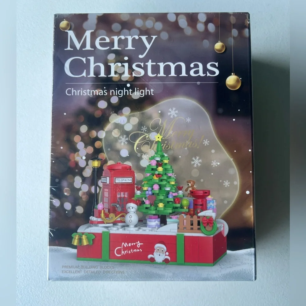 Christmas Building Block Set with Tree and Snowman